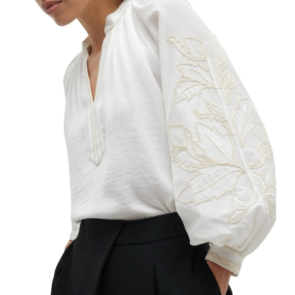 Kobi Halperin Grier Embroidered Blouse Top Size L